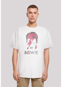 F4NT4STIC Herren T-Shirt "David Bowie Aladdin Sane Distressed", weiß, casual, Gr. 4XL, Obermaterial: 100% Baumwolle, Shirts, Print