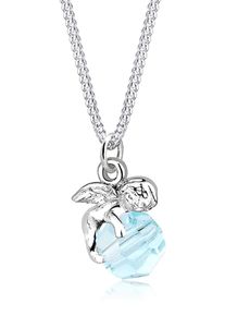 Elli Damen Collierkettchen "Engel mit Kristalle Kugel 925 Sterling Silber", 45,mit Steinen, Silber 925 (Sterlingsilber), L: 45cm, blau, Silber 925