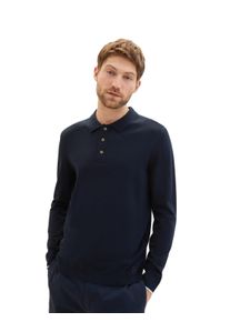 Tom Tailor Herren Polokragenpullover, blau, casual, Gr. M, unifarben, Obermaterial: 70% Viskose, 30% Polyamid, Pullover, mit LENZING ECOVERO