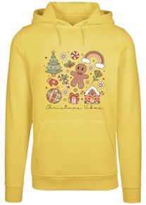 F4NT4STIC Damen Kapuzenpullover "Christmas Vibes Cozy Cute Winter", gelb, casual, Gr. L, Obermaterial: 65% Baumwolle, 35% Polyester, Pullover,