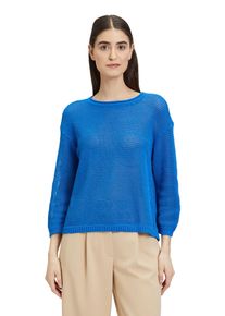 Betty Barclay Damen Strickpullover "Betty Barclay Grobstrick-Pullover mit 3/4 Arm", blau, casual, Gr. 42, Strick, Obermaterial: 74% Baumwolle, 26%