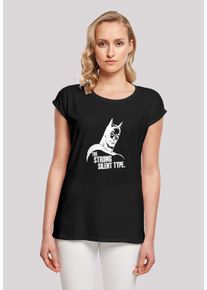 F4NT4STIC Damen T-Shirt "'Batman The Strong Silent Type Superheld'", schwarz, casual, Gr. S, Obermaterial: 100% Baumwolle, Shirts, Damen,Premium