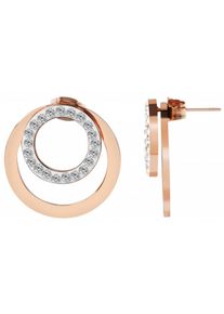 Adelia´s ADELIA ́S Damen Paar Ohrhänger "Neuheit 2025 - Damen Ohrstecker aus Edelstahl und Strass Ø 10 mm", Damen, Edelstahl, weiß, Edelstahl, Ohrringe
