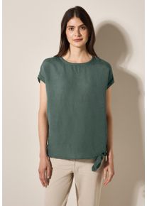Cecil Damen Kurzarmblusebalmy khaki, casual, Gr. XXL, unifarben, Web, 55% Leinen, 45% Viskose, Blusen, aus softem Materialmix