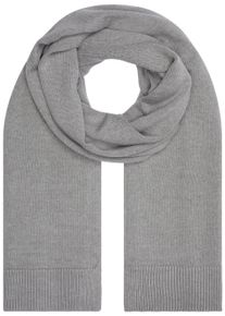 Damen Schal "MONO LOGO PATCH SCARF", grau, casual, Calvin Klein Jeans, unifarben, Strick, Baumwollmischung, Modetücher, mit Logopatch