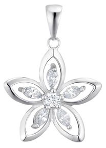 Amor Damen Blumen-Anhänger "2023215", Silber 925 (Sterlingsilber), 1,5 g, silber, Silber 925 (Sterlingsilber), Schmuckanhänger, mit Zirkonia (synth.)