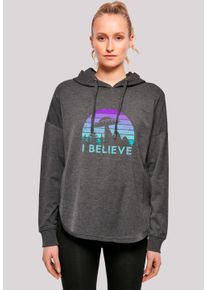 F4NT4STIC Damen Kapuzenpullover "I BELIEVE UFO Alien Raumschiff Retro", grau, casual, Gr. XL, Obermaterial: 100% Baumwolle, Pullover, Premium Qualität