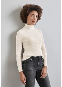 Street One Damen Rollkragenpullover, weiß, casual, Gr. 38, unifarben, Strick, Obermaterial: 52% Viskose, 28% Polyester, 20% Nylon, Pullover, mit