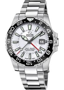Jaguar Herren Quarzuhr "Executive Ceramic GMT", silber, Armbanduhren, Armbanduhr, Herrenuhr, Saphirglas, Swiss Made, bis 20 bar wasserdicht