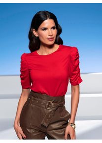 Heine Damen Kurzarmshirt "Shirt", rot, Gr. 42, unifarben, 95% Viskose, 5% Elasthan, Shirts
