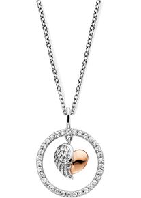 Engelsrufer Damen Kette mit Anhänger "Herzflügel, ERN-HEARTWING-ZI-BIR", Silber 925 (Sterlingsilber), L: 50cm B: 1,33mm, rosa, Silber 925