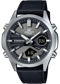 CASIO EDIFICE Herren Chronograph, schwarz, Armbanduhren, Quarzuhr, Armbanduhr, Herrenuhr, Edelstahlarmband, analog, digital