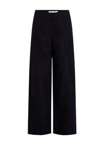 Damen Leinenhose "SOFT LINEN PANT", schwarz, casual, Gr. XL, Calvin Klein Jeans, unifarben, Web, Obermaterial: 61% Baumwolle, 39% Leinen, Hosen, mit