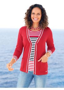 Casual Looks Damen T-Shirt "Shirt", rot, Gr. 44, gemustert, gestreift, mehrfarbig, 50% Baumwolle, 50% Modal, Shirts