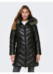 Only Damen Steppmantel "ONLFEVER PUFFER COAT LIFE CC OTW", schwarz, modisch, Gr. XL, unifarben, Steppware, Obermaterial: 100% Polyamid, Mäntel