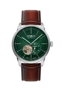 Zeppelin Herren Automatikuhr "Flatline Automatic", braun, Armbanduhren, Mechanische Uhr, Armbanduhr, Herrenuhr, offene Unruh, Made in Germany