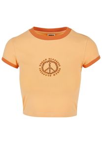 Urban Classics Herren T-Shirt "Urban Classics Damen Ladies Stretch Jersey Cropped Tee", orange, klassisch, Gr. XXXL, unifarben, 95% Baumwolle, 5%