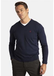 Herren Strickpullover "Los Angeles", blau, casual, Gr. S, SIR RAYMOND TAILOR, unifarben, 100% Baumwolle, Pullover, mit klassischem V-Ausschnitt