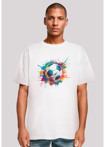 F4NT4STIC Herren T-Shirt "Bunte Fußball Grafik", weiß, casual, Gr. M, Obermaterial: 100% Baumwolle, Shirts, Premium Qualität