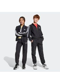 Kinder Trainingsanzug "J 3S WV TS", schwarz-weiß, sportlich, Gr. 128, adidas Sportswear, Obermaterial: 100% Polyester, Sportanzüge