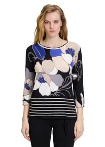 Betty Barclay Damen Strickpullover "Betty Barclay Feinstrickpullover mit Blumenprint", schwarz, elegant, Gr. 36, Strick, Obermaterial: 80% Viskose,