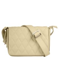 CLUTY Damen Henkeltasche, beige, Leder, Taschen, echt Leder, Made in Italy