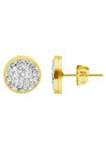 Adelia´s ADELIA ́S Damen Paar Ohrhänger "Neuheit 2025 - Damen Ohrstecker aus Edelstahl und Strass Ø 10 mm", Damen, Edelstahl, weiß, Edelstahl, Ohrringe