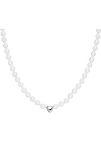 PURELEI Damen Perlenkette "Schmuck Geschenk Lovely Herz, 23031-Necklace-Lovely", Edelstahl-Perlen, L: 45cm, silber, Edelstahl, Perlen, Halsketten,