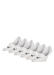 Puma Damen Füßlinge "Puma UNISEX MID CUT FOOTIE 6P ECOM", Gr. 43, weiß, Baumwollmischung, unifarben, Socken, mit rutschfestem Fersengriff