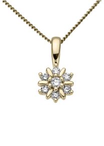 Firetti Damen Ketten-Anhänger "Schmuck Geschenk Gold 333 Halsschmuck Anhänger für Halskette Blume", 0,15 ct P2 = erkennbare Einschlüsse, Gelbgold