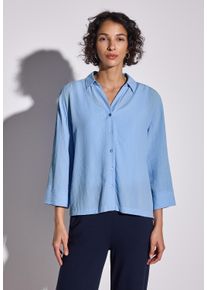 Street One Damen Klassische Bluseserenity blau, casual, Gr. 42, unifarben, Stoff, 70% Viskose, 30% Polyester, Blusen, mit 3/4 Ärmeln