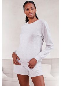 Vivance Damen Sweatshorts, Gr. 32, grau, Sweatware, Obermaterial: 80% Baumwolle, 20% Polyester, meliert, casual, Hosen, bequeme kurze Loungehose mit