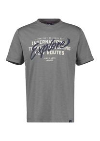 Lerros Herren T-Shirt "Lerros T-Shirt mit Brustprint in Übergrößen", grau, Gr. 5XL, 100% Baumwolle, Shirts