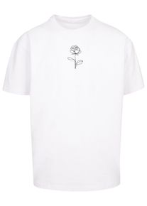Merchcode Herren T-Shirt "Merchcode Herren Rose Heavy Oversize Tee", weiß, casual, Gr. L, bedruckt, 100% Baumwolle, Shirts