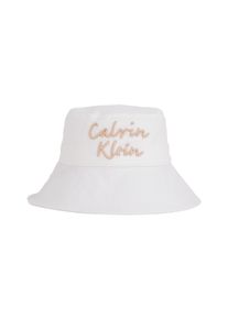 Baby Fischerhut "SCRIPT LOGO BUCKET HAT", grau, casual, Gr. S, Calvin Klein Jeans, unifarben, Web, Leinen, Hüte, mit Logo-Stickerei