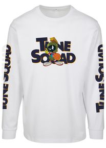 MisterTee Herren Langarmshirt "MisterTee Herren Space Jam Taz Pose Longsleeve", weiß, casual, Gr. XS, bedruckt, 100% Baumwolle, Shirts