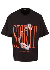2Y STUDIOS Herren T-Shirt "2Y Studios Herren Spirit Oversize Tee", schwarz, casual, Gr. S, bedruckt, 100% Baumwolle, Shirts