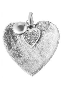 Adelia´s ADELIA ́S Damen Ketten-Anhänger "Neuheit 2025 - modischer Herz Anhänger aus 925 Sterling Silber", Silber 925 (Sterlingsilber), silber, Silber 925