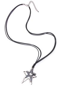 Firetti Damen Kette mit Anhänger "mit großem Stern", Metall, L: 91,5cm, schwarz, Metall, Halsketten