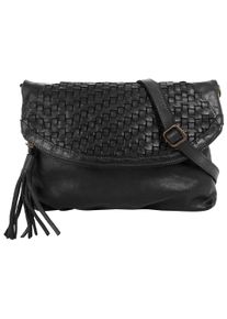Samantha Look Damen Umhängetasche, schwarz, Leder, vintage, Taschen, echt Leder, Made in Italy