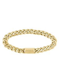 BOSS Herren Armband "Schmuck Edelstahl Armschmuck Panzerkette CHAIN FOR HIM", Edelstahl, gold, Edelstahl, Armbänder