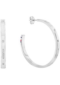 Tommy Hilfiger Damen Paar Creolen "LINEAR, 2780956", Edelstahl, silber, Edelstahl, Ohrringe, mit Emaille