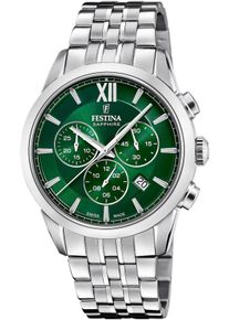 Festina Herren Chronograph "Swiss Made Collection", silber, Armbanduhren, Armbanduhr, Quarzuhr, Herrenuhr, Stoppfunktion, Swiss Made