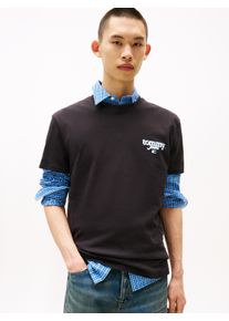 Tommy Jeans Herren T-Shirt "TJM REG SIGNATURE CITY TEE", schwarz, casual, Gr. M, Single Jersey, Obermaterial: 100% Baumwolle, Shirts, mit großem