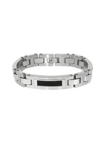 ZEEme Armband "Edelstahl matt glanz zweifarbig mit schwarzem Stahlseil", 22cm, Edelstahl, schwarz, Edelstahl, Armbänder