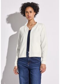 Street One Damen Cardigan, weiß, casual, Gr. 46, unifarben, Web, 43% Baumwolle, 41% Polyester, 13% Viskose, 3% Elasthan, Strickjacken, aus Baumwolle