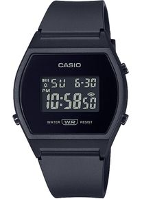 Damen Chronograph, schwarz, CASIO TIMELESS COLLECTION, Armbanduhren, Quarzuhr, Armbanduhr, Damenuhr, Digitaluhr,Resinarmband, Stoppfunktion
