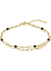 Lacoste Damen Gliederarmband "DEVA, 2040457, 2040458", Edelstahl, schwarz, Edelstahl, Armbänder, mit Agate oder Onyx