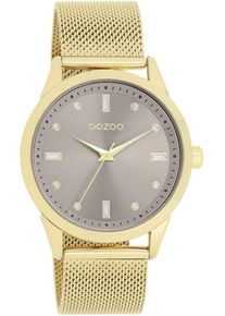 Oozoo Damen Quarzuhr, gold, Armbanduhren, Armbanduhr, Damenuhr, Edelstahlarmband, mit Zirkonia-Steinen (synth.)