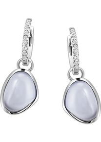 Firetti Damen Paar Creolen "Schmuck Geschenk Silber 925 Ohrschmuck Ohrringe", Silber 925 (Sterlingsilber), blau, Silber 925 (Sterlingsilber),
